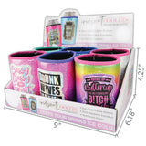 Neoprene Iridescent Can & Bottle Cooler Coozie- 6 Pieces Per Retail Ready Display 4676