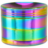 Metal 4 Piece Rainbow Grinder with Magnetic Closure- 6 Pieces Per Retail Ready Display 24839