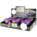 Metal 4 Piece Rainbow Grinder with Magnetic Closure- 6 Pieces Per Retail Ready Display 24839