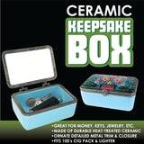 Ceramic Storage Box with Metal Trim- 6 Pieces Per Retail Ready Display 25623