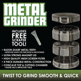 Metal 4 Piece Grinder with Concave Top 63MM- 6 Pieces Per Retail Ready Display 25911