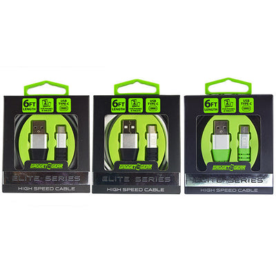 ITEM NUMBER 025977 ELITE 6FT USB-TO-USB-C CABLE 3 PIECES PER PACK