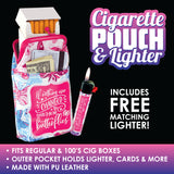 Canvas Cigarette Pouch with Matching Lighter- 12 Pieces Per Retail Ready Display 26036