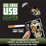 Cigarette Case with USB Coil Lighter- 6 Pieces Per Retail Ready Display 26155