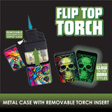Glow In The Dark Flip Top Torch Lighter - 9 Pieces Per Retail Ready Display 40887