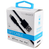 Charging Cable Tech Basics USB to Lightning 10FT- 5 Pieces Per Pack 26230