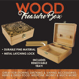 Wood Storage Box with Removable Tray- 6 Pieces Per Retail Ready Display 28198