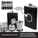 8 oz Stainless Steel Flask with Shot Glass- 6 Pieces Per Retail Ready Display 28257