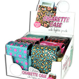 Fabric & Glitter Cigarette Case with Lighter Pouch- 8 Pieces Per Retail Ready Display 29991