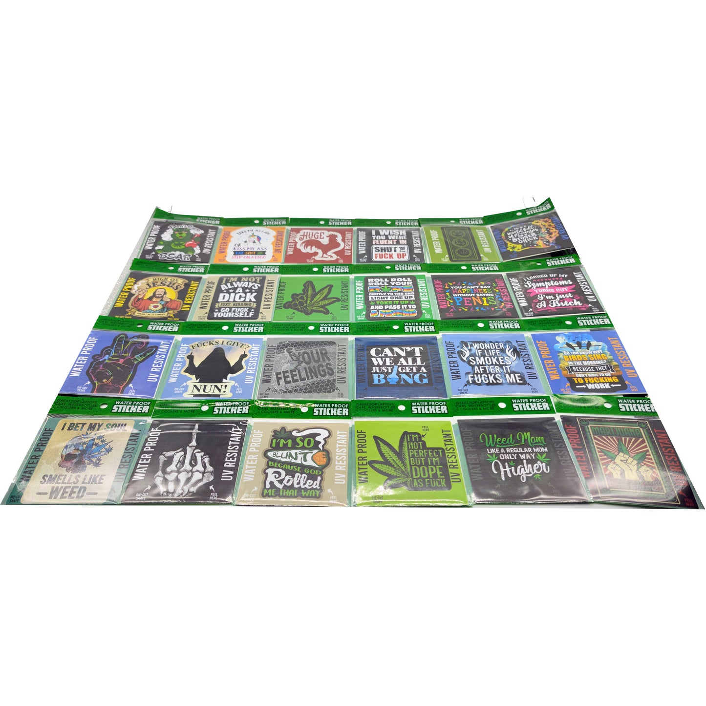 ITEM NUMBER 030034 WATERPROOF STICKER 24 PIECES PER DISPLAY