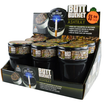 ITEM NUMBER 040230 CAMO LED BUTT BUCKET 6 PIECES PER DISPLAY