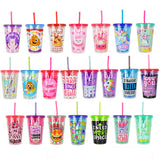 10 oz Kids Cup with Straw Assortment Floor Display- 24 Pieces Per Retail Ready Display 88212
