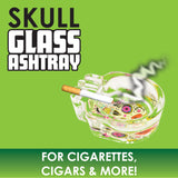 Glass Ashtray in Skull Shaped Design- 4 Per Retail Ready Wholesale Display 40319