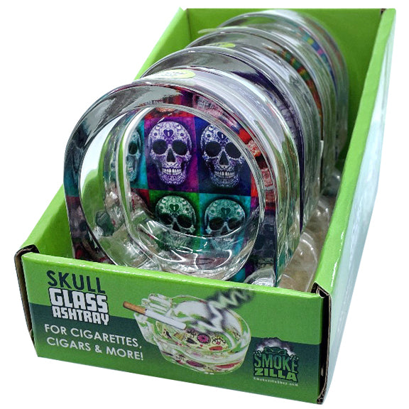 ITEM NUMBER 040932 SKULL GLASS ASHTRAY 4 PIECES PER DISPLAY