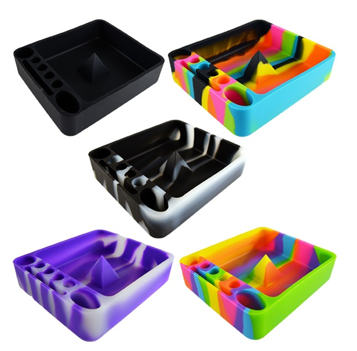 Ashtray Silicone Pyramid Molds Windproof Ashtray Mold with Lid