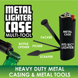 Metal Lighter Case with Tools- 6 Pieces Per Retail Ready Display 41463