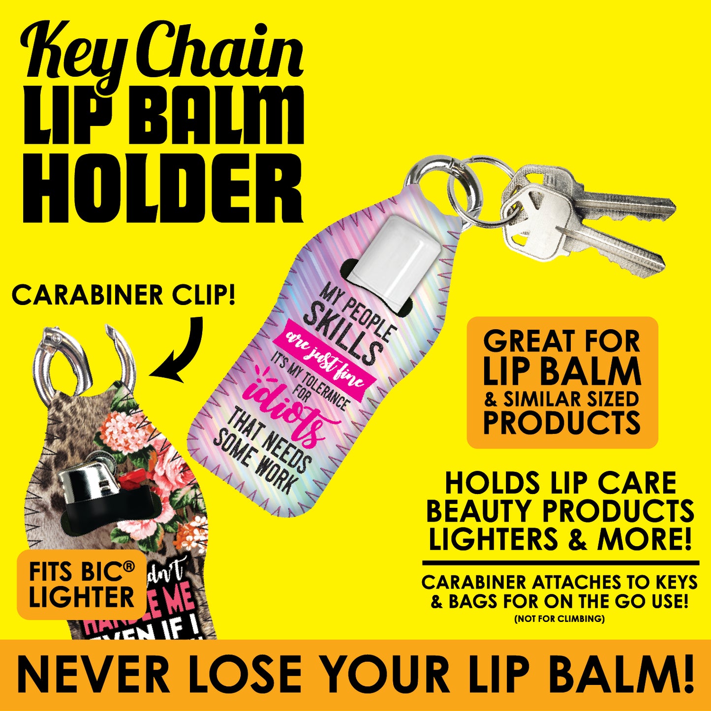 ITEM NUMBER 041544 KEY CHAIN LIP BALM HOLDER 12 PIECES PER DISPLAY