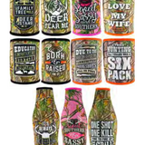 Neoprene Camo Can & Bottle Suit Coozie Assortment- 11 Pieces Per Retail Ready Display 88170