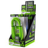 Charging Cable Glow In The Dark Assortment 10FT- 6 Pieces Per Retail Ready Display 88323