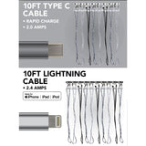 10FT Charging Cable Refill Kit Assortment- 24 Pieces Per Pack 88342