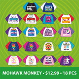 Plush Mohawk Monkey Assorted Floor Display- 30 Pieces Per Retail Ready Display 88378