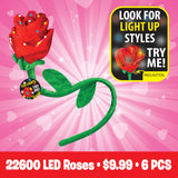Valentine's Day Rose Plush Assortment Floor Display - 48 Pieces Per Retail Ready Display 88348