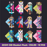 Blanket Plush Assortment Bin Floor Display- 24 Pieces Per Retail Ready Display 88366