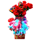 Valentine's Day Plush Rose Assortment Floor Display - 50 Pieces Per Retail Ready Display 88429