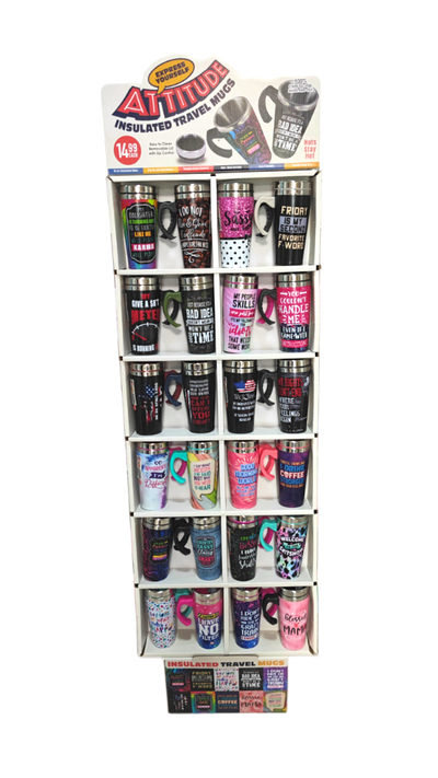 ITEM NUMBER 088433 PRINTED COFFEE CUPS FLOOR DISPLAY 24 PIECES PER DISPLAY