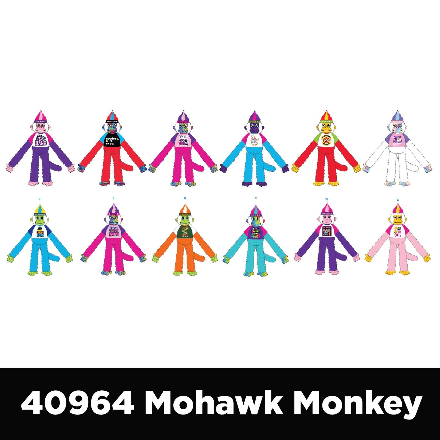 ITEM NUMBER 088437 MOHAWK MONKEY FLOOR DISPLAY 24 PIECES PER DISPLAY