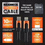 WHOLESALE ROUGHNECK 10FT CABLE VARIETY 6 PIECES PER DISPLAY 88460