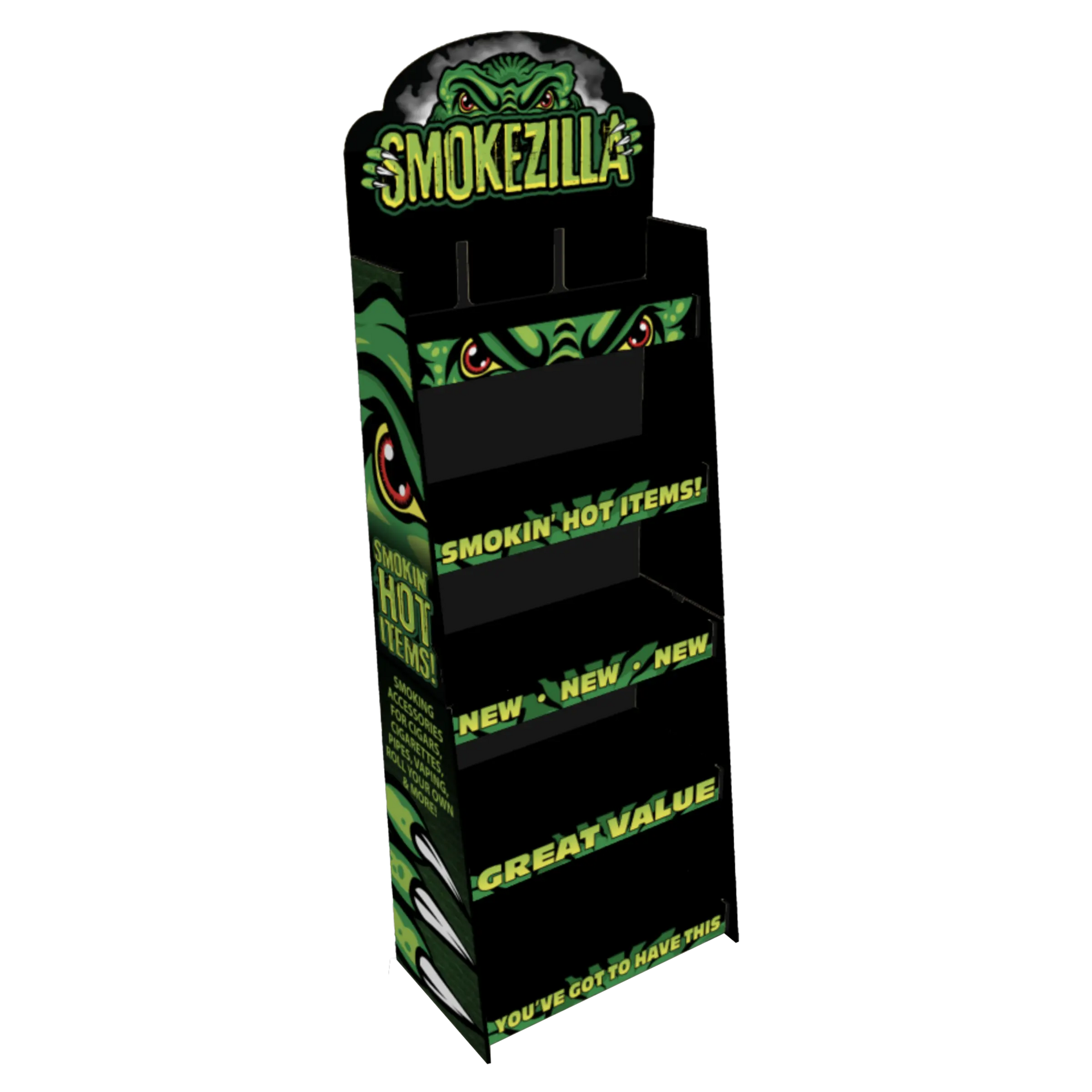 Merchandising Fixture - Corrugated Smokezilla 2 Piece Floor