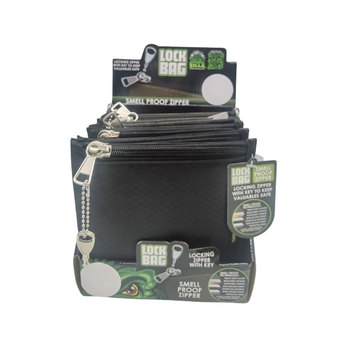 ITEM NUMBER 022318 LOCKING SMOKEZILLA BAG 6 PIECES PER DISPLAY