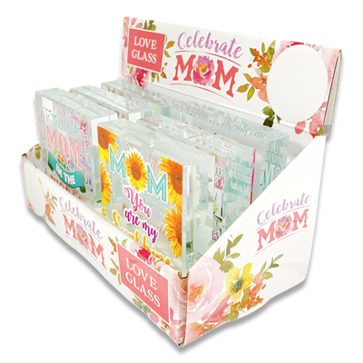 ITEM NUMBER 023573 MOTHER'S DAY GLASS KEEPSAKE 6 PIECES PER DISPLAY