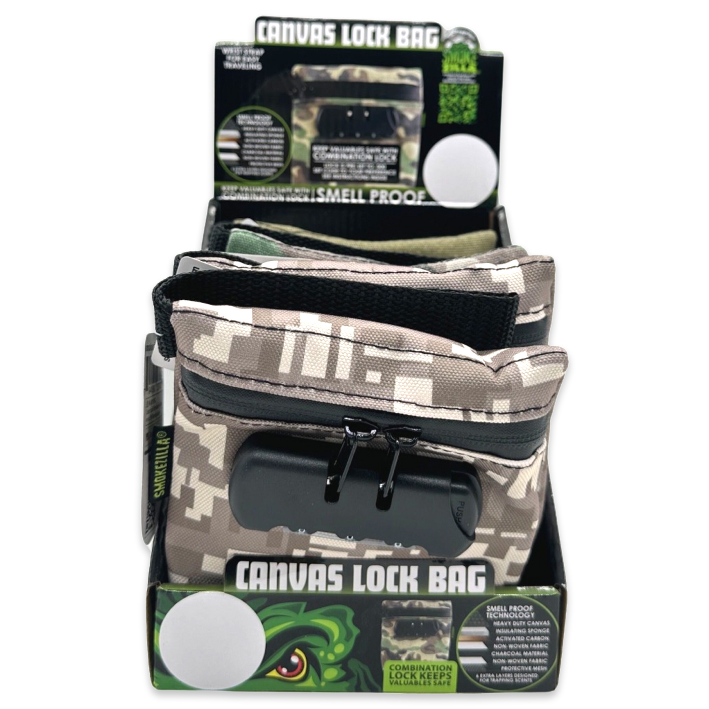 ITEM NUMBER 023700 LOCKING CANVAS STORAGE BAG 6 PIECES PER DISPLAY