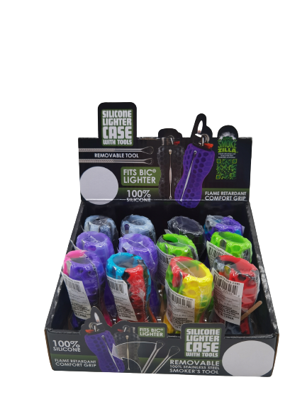 ITEM NUMBER 022525 SILICONE LIGHTER CASE TOOL 12 PIECES PER DISPLAY