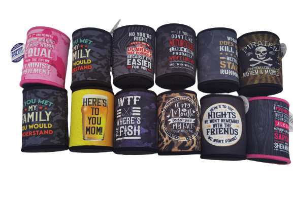 ITEM NUMBER 023134 5MM CAN COOLER 12 PIECES PER DISPLAY