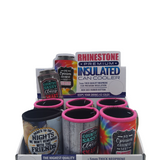 Neoprene Rhinestone Can & Bottle Cooler Coozie- 6 Per Retail Ready Display 23133