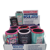 WHOLESALE RHINESTONE CAN COOLER 6 PIECES PER DISPLAY 23131