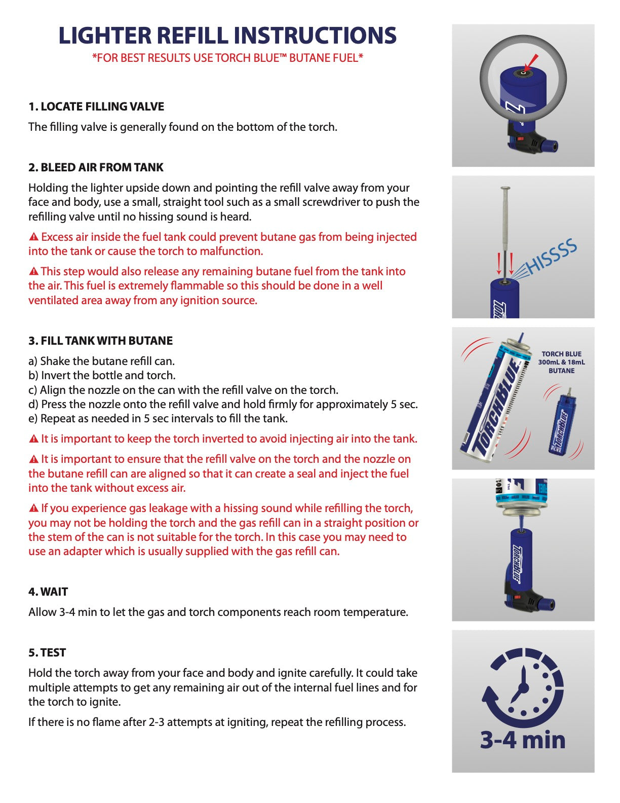 ITEM NUMBER 022006 TORCH BLUE 300ML BUTANE FUEL 6 PIECES PER DISPLAY