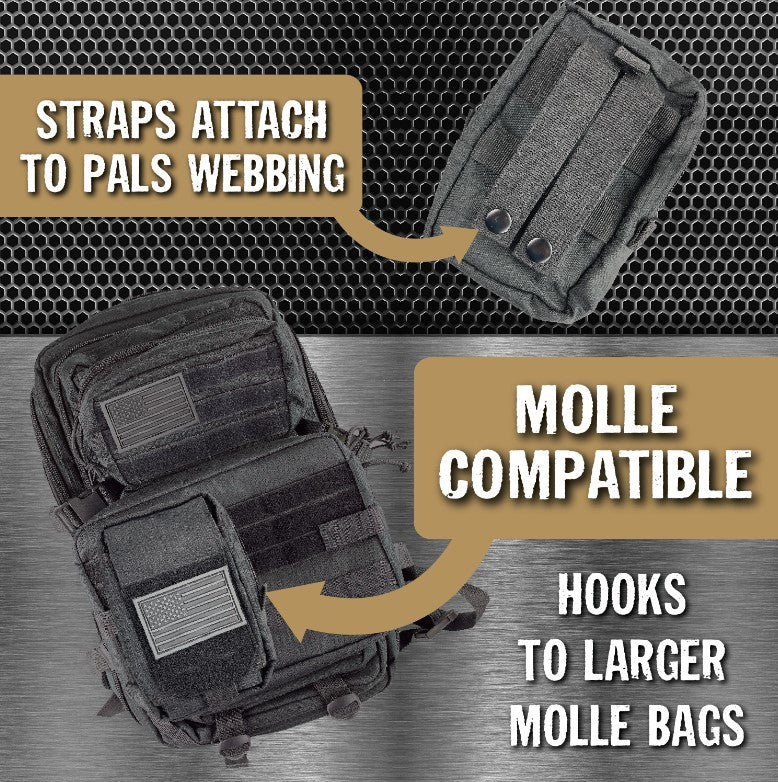 ITEM NUMBER 023795 TAC GEAR MOLLE SMALL POUCH 6 PIECES PER DISPLAY