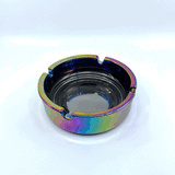 Round Glass Ashtray in Assorted Colors- 6 Per Retail Ready Wholesale Display 22787