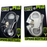 WHOLESALE 8IN BOTTLE OPENER CABLE VARIETY KIT 6 PIECES PER DISPLAY 87814