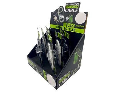 ITEM NUMBER 087814 8IN BOTTLE OPENER CABLE VARIETY KIT 6 PIECES PER DISPLAY