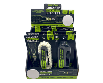 ITEM NUMBER 087682 PARACORD CHARGE BRACELET 8 PIECES PER DISPLAY
