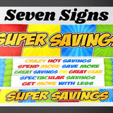 Merchandising Fixture - 3' Merchandising 7 Sign Set 975880