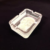 Glow In The Dark Glass Ashtray with Skull Designs- 6 Per Retail Ready Wholesale Display 21750